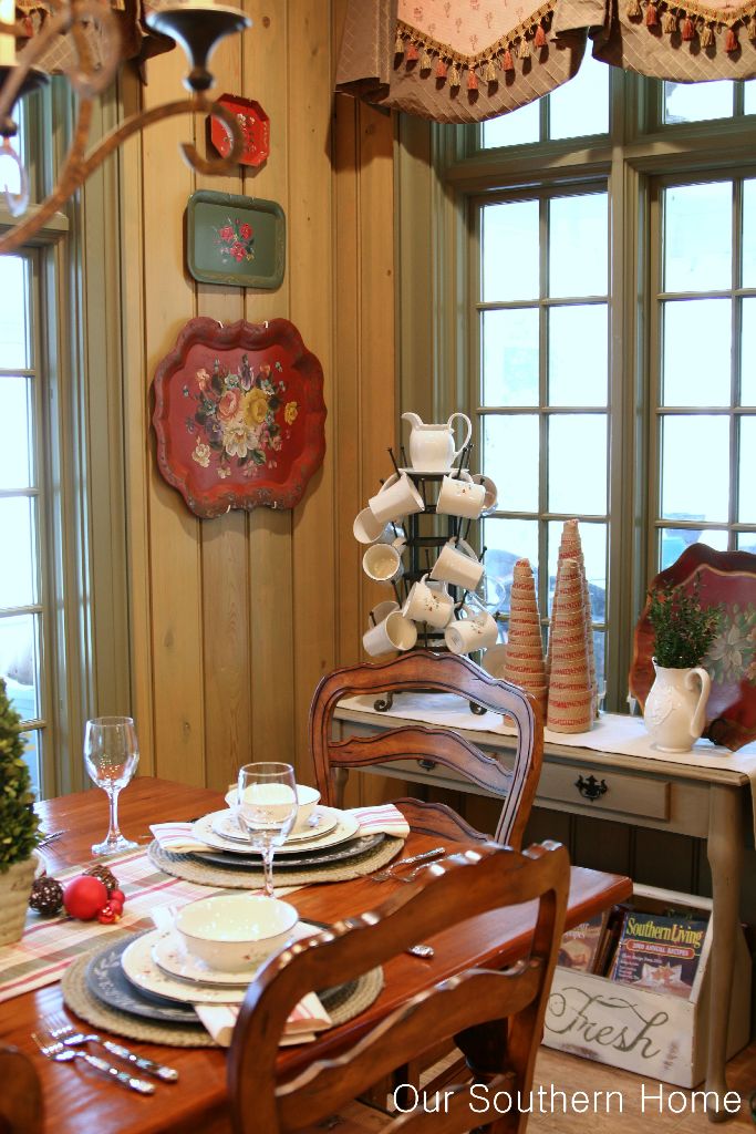 Welcome to a Country Christmas breakfast room by Our Southern Home.