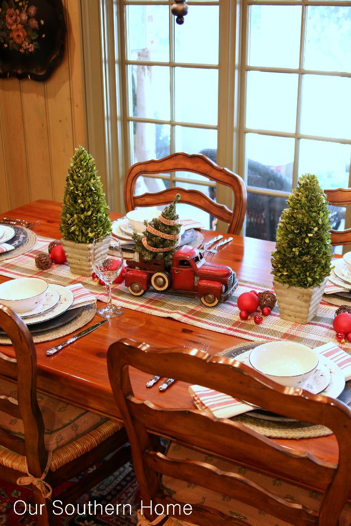 Welcome to a Country Christmas breakfast room by Our Southern Home.