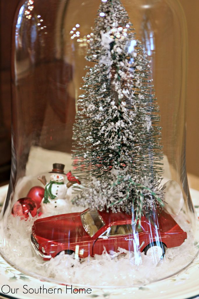 Decorating with vintage cars at Christmas via Our Southern Home