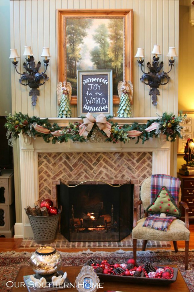 French Country Christmas mantel by Our Southern Home