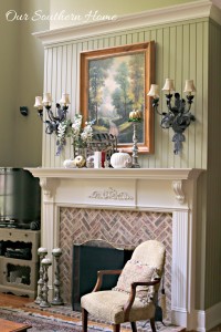 Welcoming fall mantel with a touch of bling by Our Southern Home