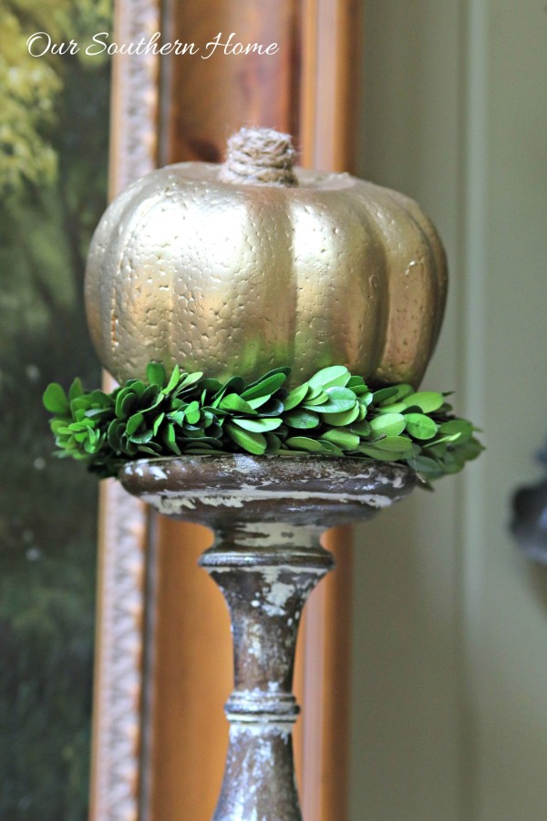 Welcoming fall mantel with a touch of bling by Our Southern Home