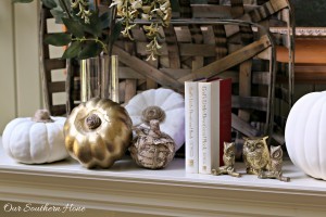 Welcoming fall mantel with a touch of bling by Our Southern Home