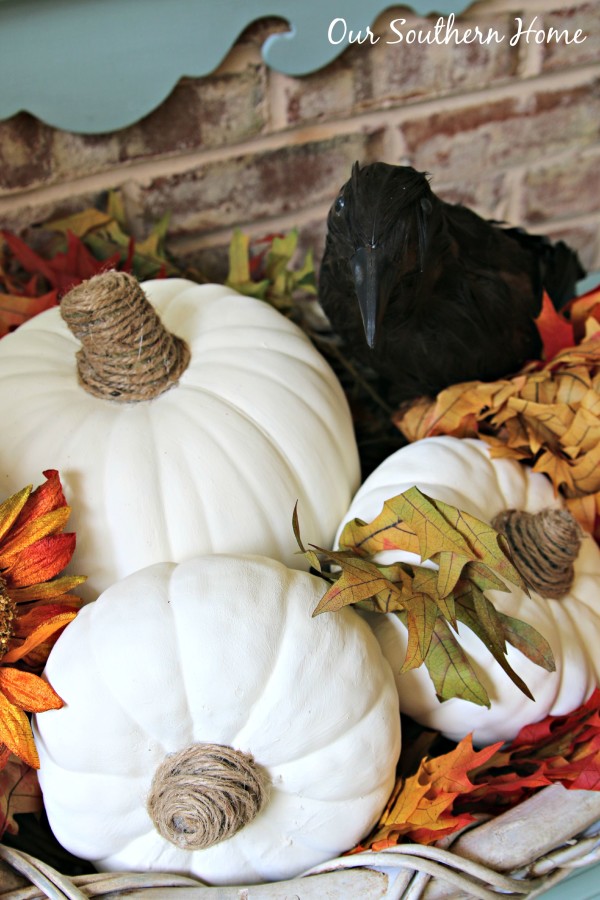 Southern fall porch decked for the harvest season by Our Southern Home