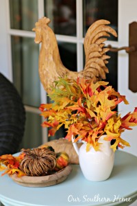 Southern fall porch decked for the harvest season by Our Southern Home