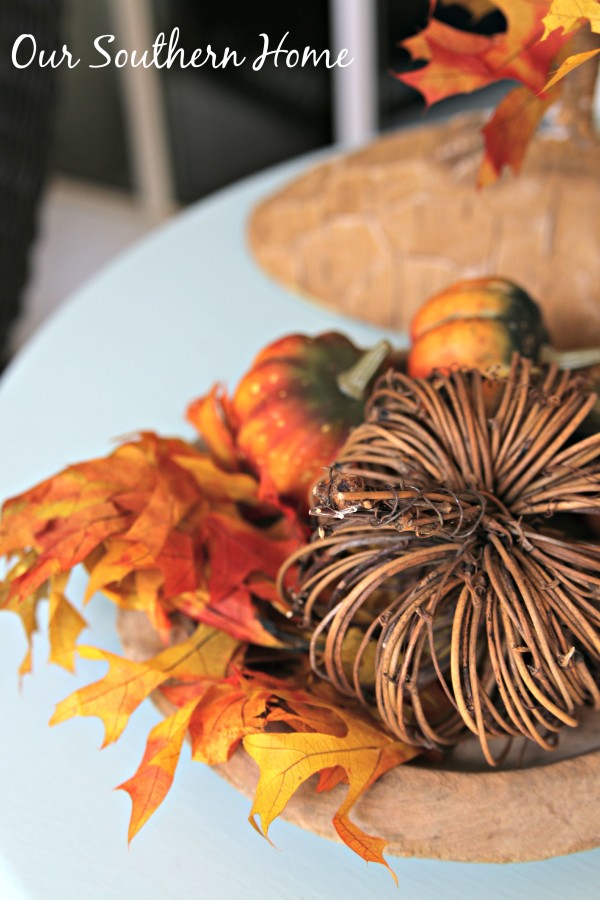 Southern fall porch decked for the harvest season by Our Southern Home