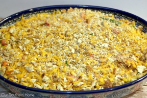 One Dish Mac and Cheese dinner with veggies and ham is a huge hit with my family using Horizon! #ad #macnator