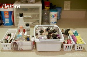 Quick and Easy nail polish organizing by Our Southern Home