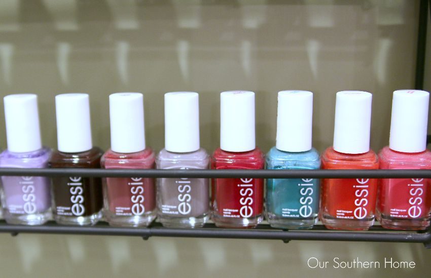 Quick and Easy nail polish organizing by Our Southern Home