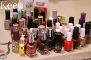 Quick and Easy nail polish organizing by Our Southern Home