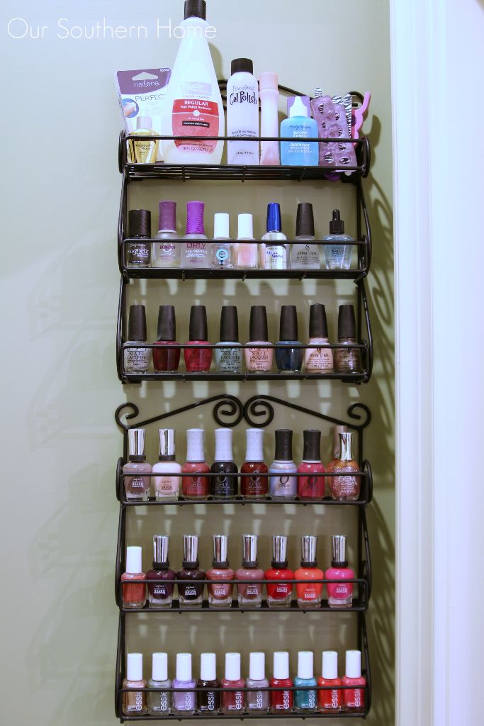 Quick and Easy nail polish organizing by Our Southern Home