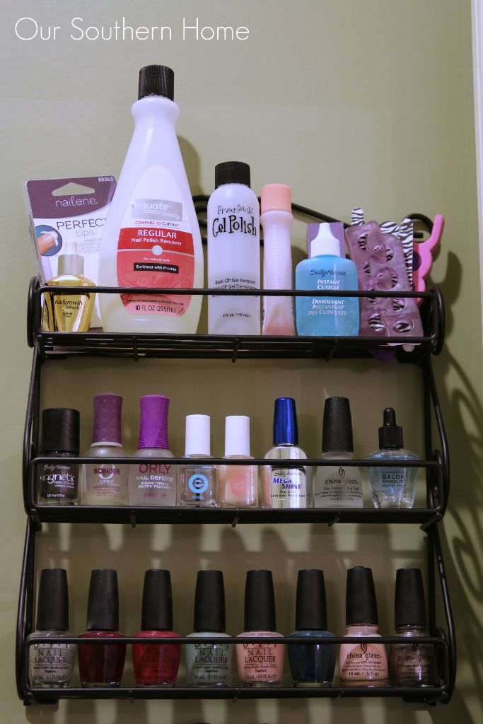 Quick and Easy nail polish organizing by Our Southern Home