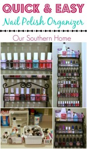 Quick and Easy nail polish organizing by Our Southern Home