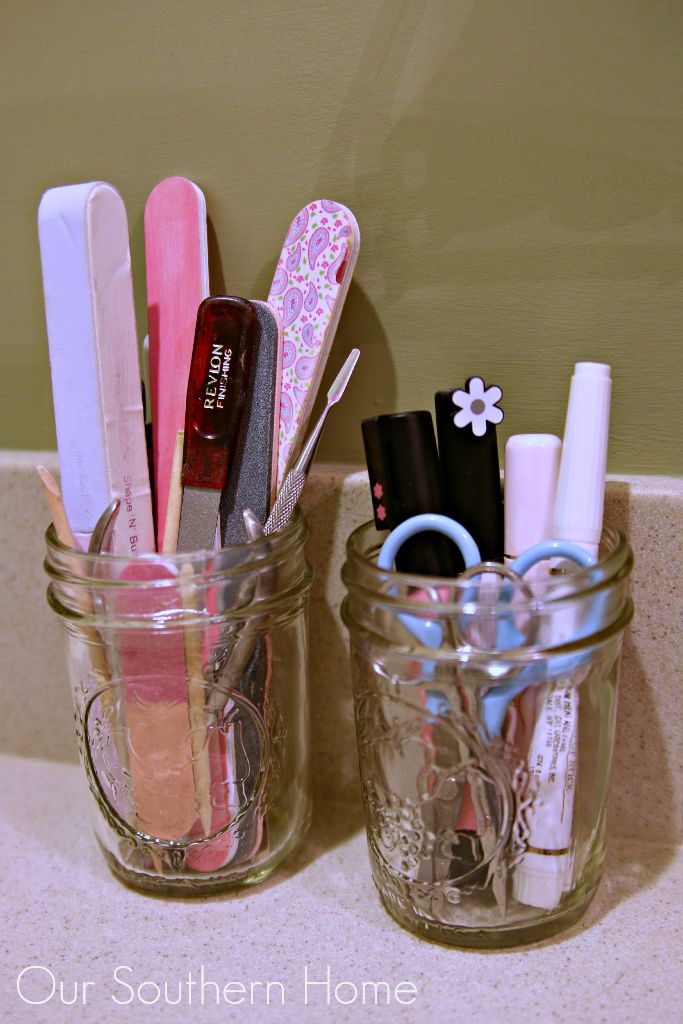 Quick and Easy nail polish organizing by Our Southern Home