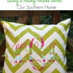 Monogram pillow using a Silhouette Cameo by Our Southern Home