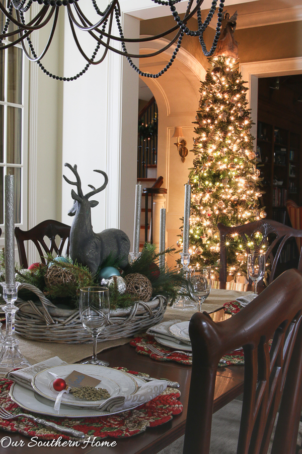 Christmas home tour from Our Southern Home with French Farmhouse style. Lots of DIY ideas. High style on a budget!