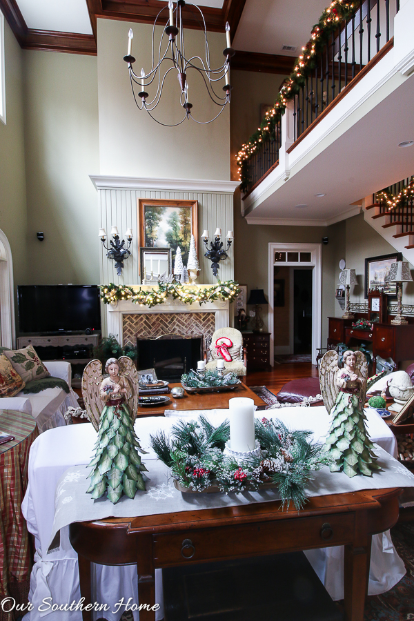 Christmas home tour from Our Southern Home with French Farmhouse style. Lots of DIY ideas. High style on a budget!