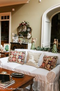 Christmas home tour from Our Southern Home with French Farmhouse style. Lots of DIY ideas. High style on a budget!