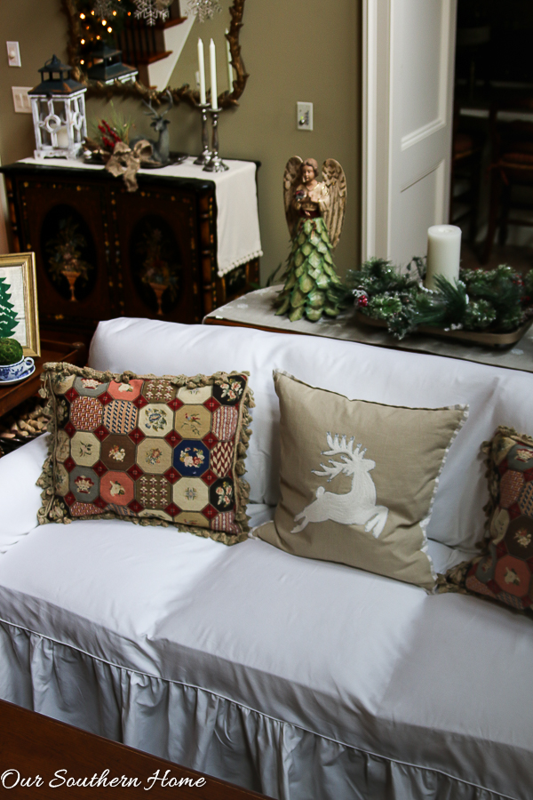 Christmas home tour from Our Southern Home with French Farmhouse style. Lots of DIY ideas. High style on a budget!