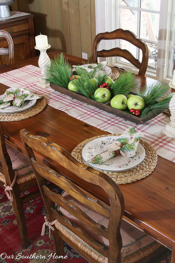 Christmas home tour from Our Southern Home with French Farmhouse style. Lots of DIY ideas. High style on a budget!