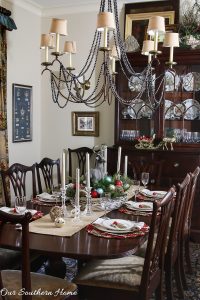 Christmas home tour from Our Southern Home with French Farmhouse style. Lots of DIY ideas. High style on a budget!