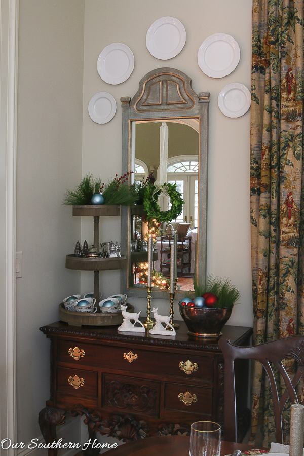 Christmas home tour from Our Southern Home with French Farmhouse style. Lots of DIY ideas. High style on a budget!