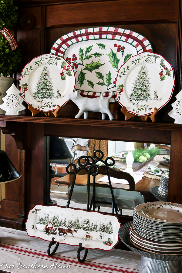 Christmas home tour from Our Southern Home with French Farmhouse style. Lots of DIY ideas. High style on a budget!