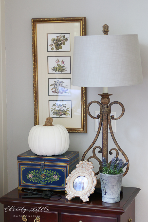 lamp and pumpkin