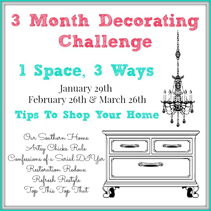 3 Month Decorating Challenge - One space, three ways brought to you by a group of top bloggers!