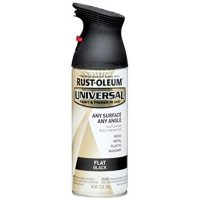 Rust-Oleum 245198 Universal All Surface Spray Paint, 12 oz, Flat Black, 12-Ounce,