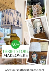 collage of thrift store makeovers with text overlay