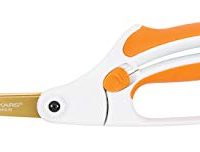 Fiskars 12-71787097J Titanium Easy Action Scissors, 10 Inch, Orange and White