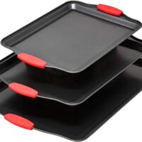 PERLLI Baking Sheets for Oven Nonstick Cookie Sheet Set - 3 Pc