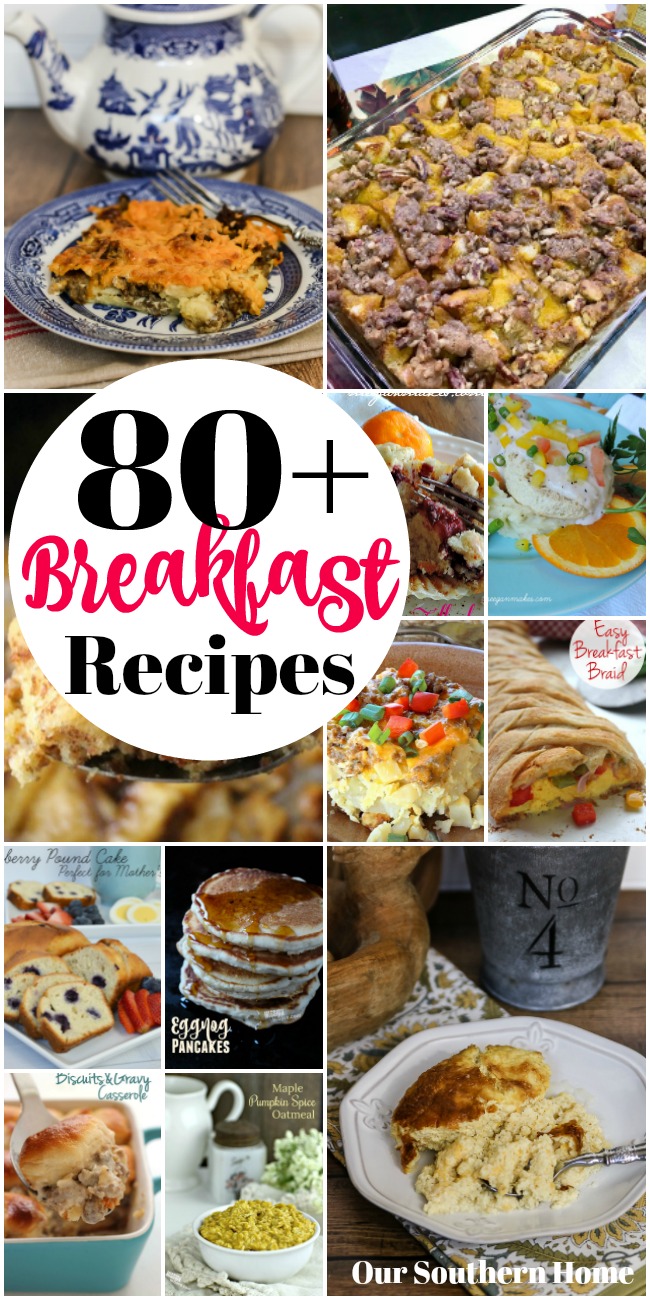 Over 80 fantastic recipes perfect for breakfast or brunch!  #breakfast #christmasbreakfast #brunchrecipes #brunch