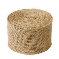 Burlap Ribbon Burlap Fabric Ribbons 3.15" Wide for Crafts, Finished Edging Natural Eco-Friendly JmYo Ribbon, 10.9yard Burlap Ribbon Roll or Christmas, Craft, Wreath, Wedding