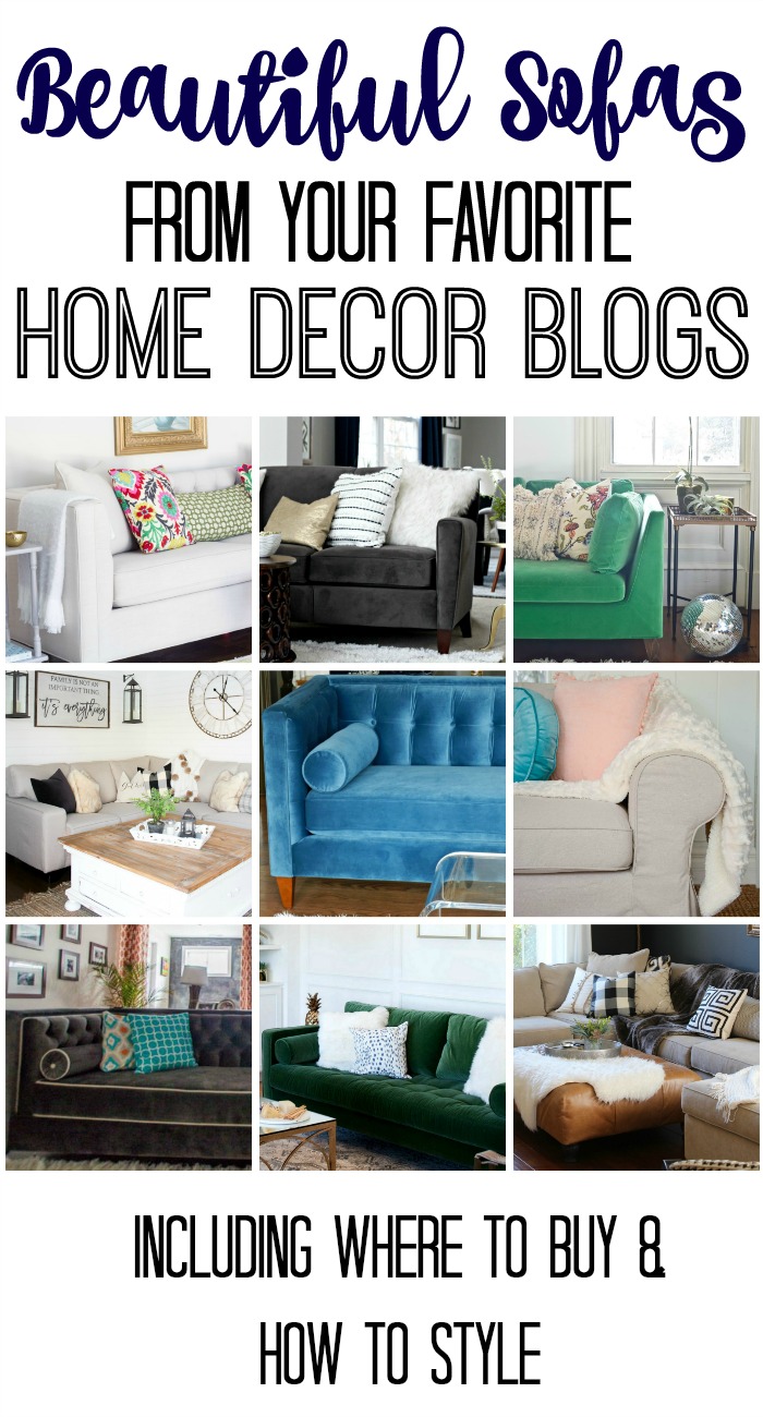 Beautiful sofas and how to style them from your favorite home decor bloggers!