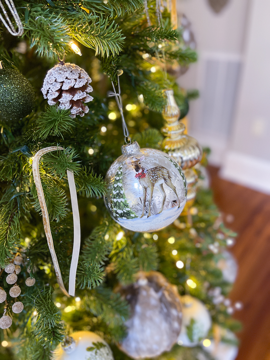 Christmas ornaments on tree