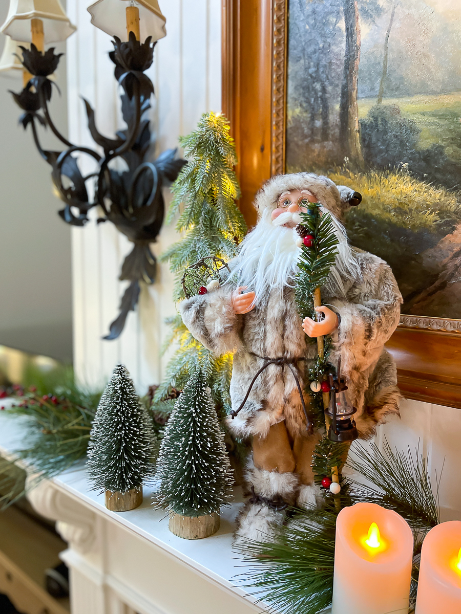 santa on a mantel
