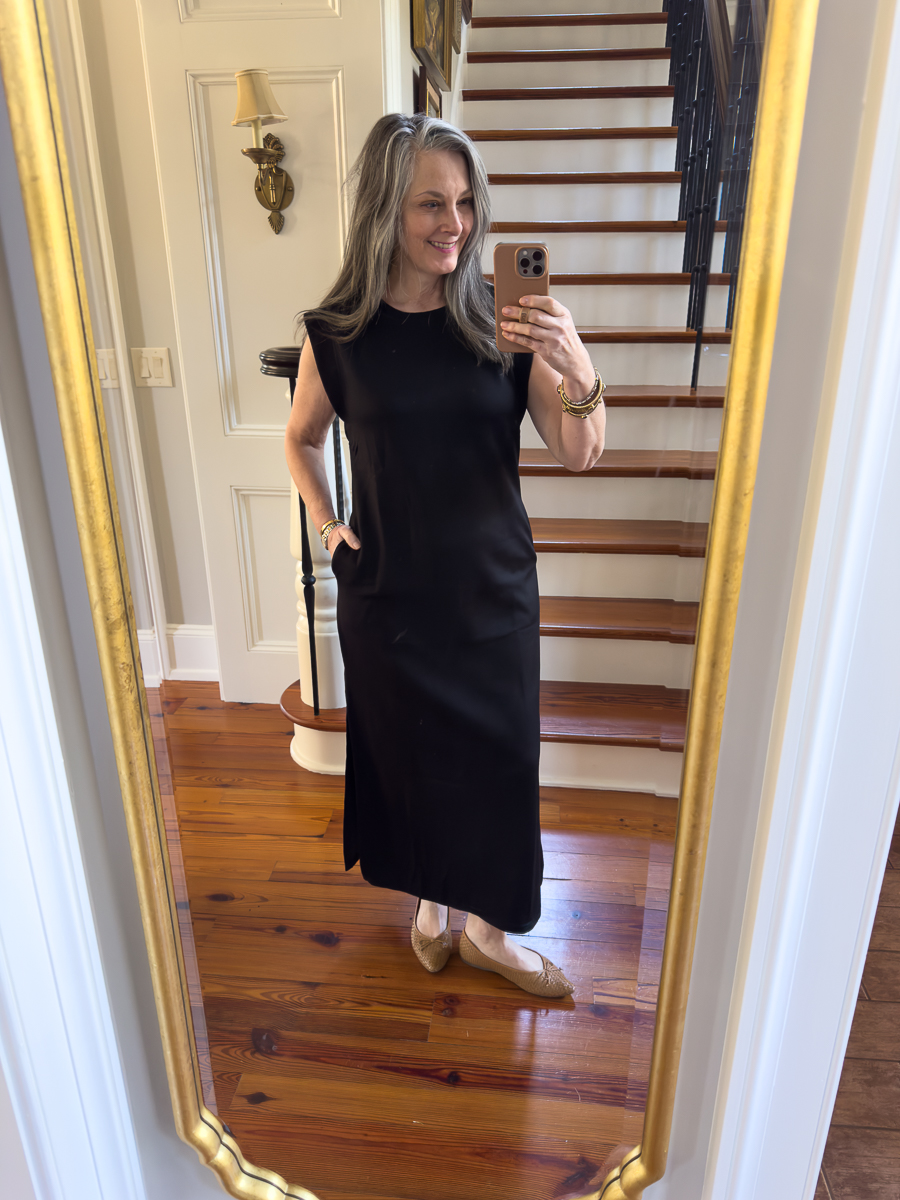 black Amazon muscle tank maxi dress