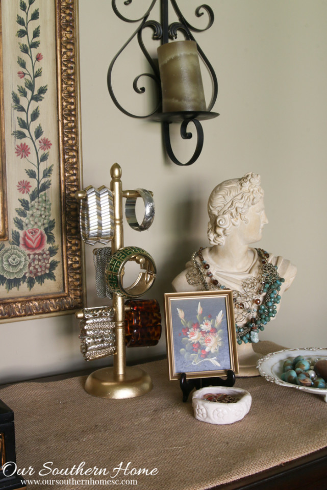 Coffee mug holder turned into a glam bracelet organizer by Our Southern Home