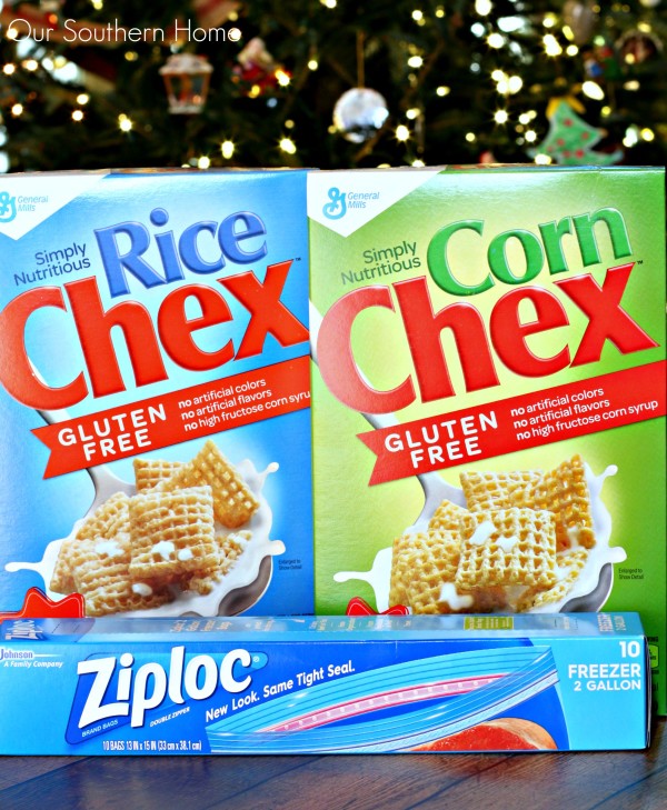 Homemade Chex Party Mix starts with your Chex cereal and Ziploc bags for storage via Our Southern Home #ad #mixexchangelove