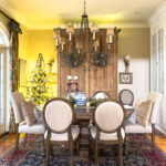 full christmas shot of dining room
