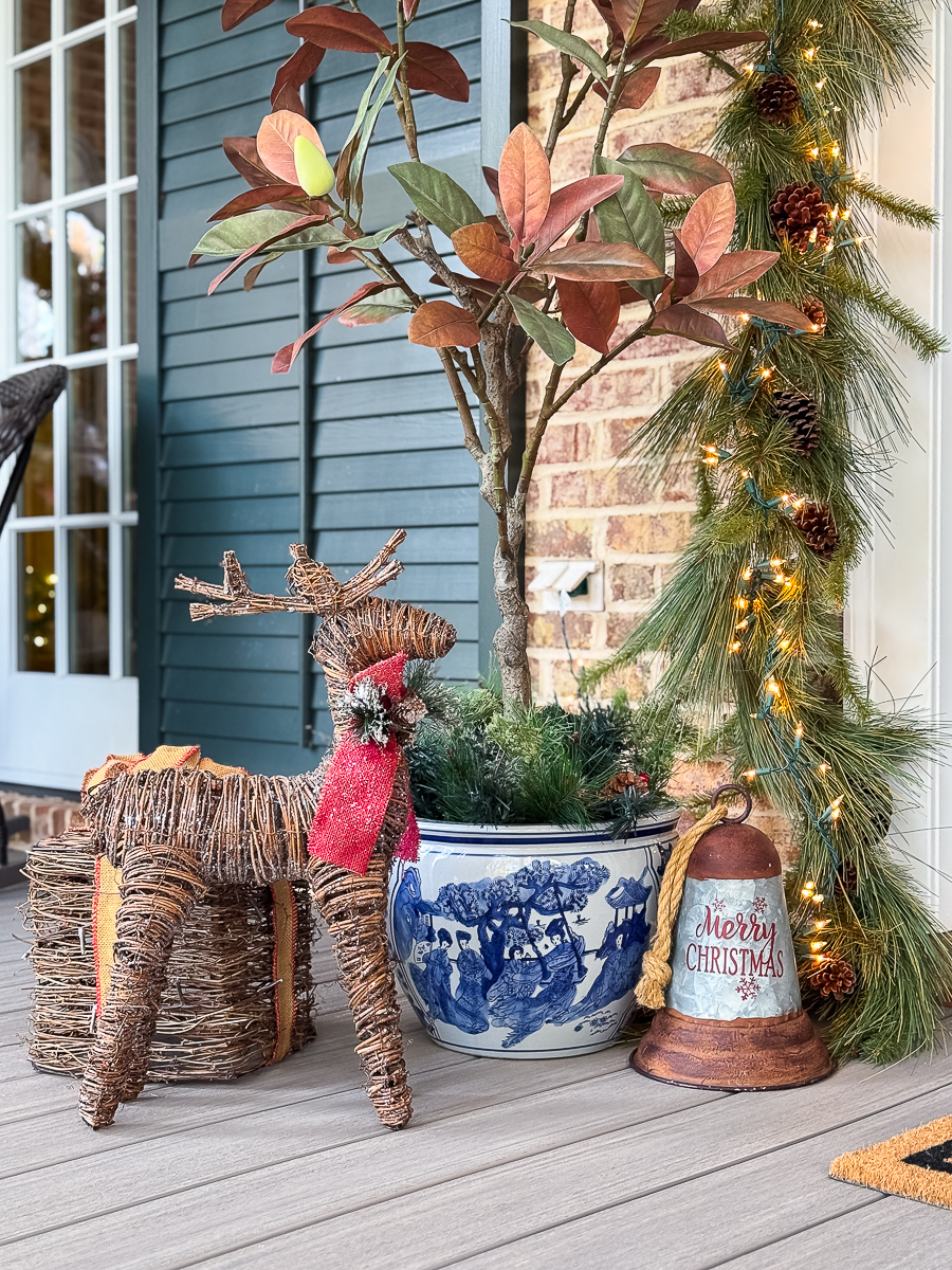 reindeer on porch