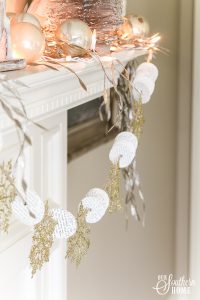 Romantic master bedroom decked for Christmas with neutral decor for an unexpected look! #christmasbedroom #christmasdecor #christmas