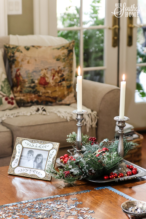 Christmas Home Tour with lots of traditional French farmhouse ideas! #$christmasdecor #frenchchristmas #christmastour