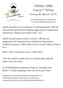 Staging services to sell your home in the Upstate of SC.