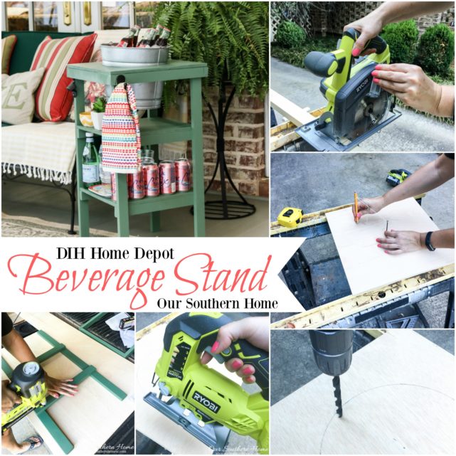 DIY Beverage Stand by Our Southern Home for the #DIHWorkshop at Home Depot #DIY #Sponsored