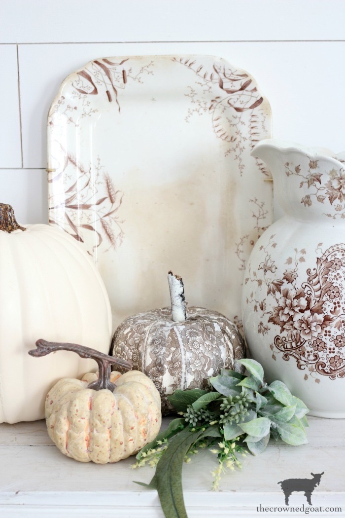 Image for Brown and White Transferware Pumpkins