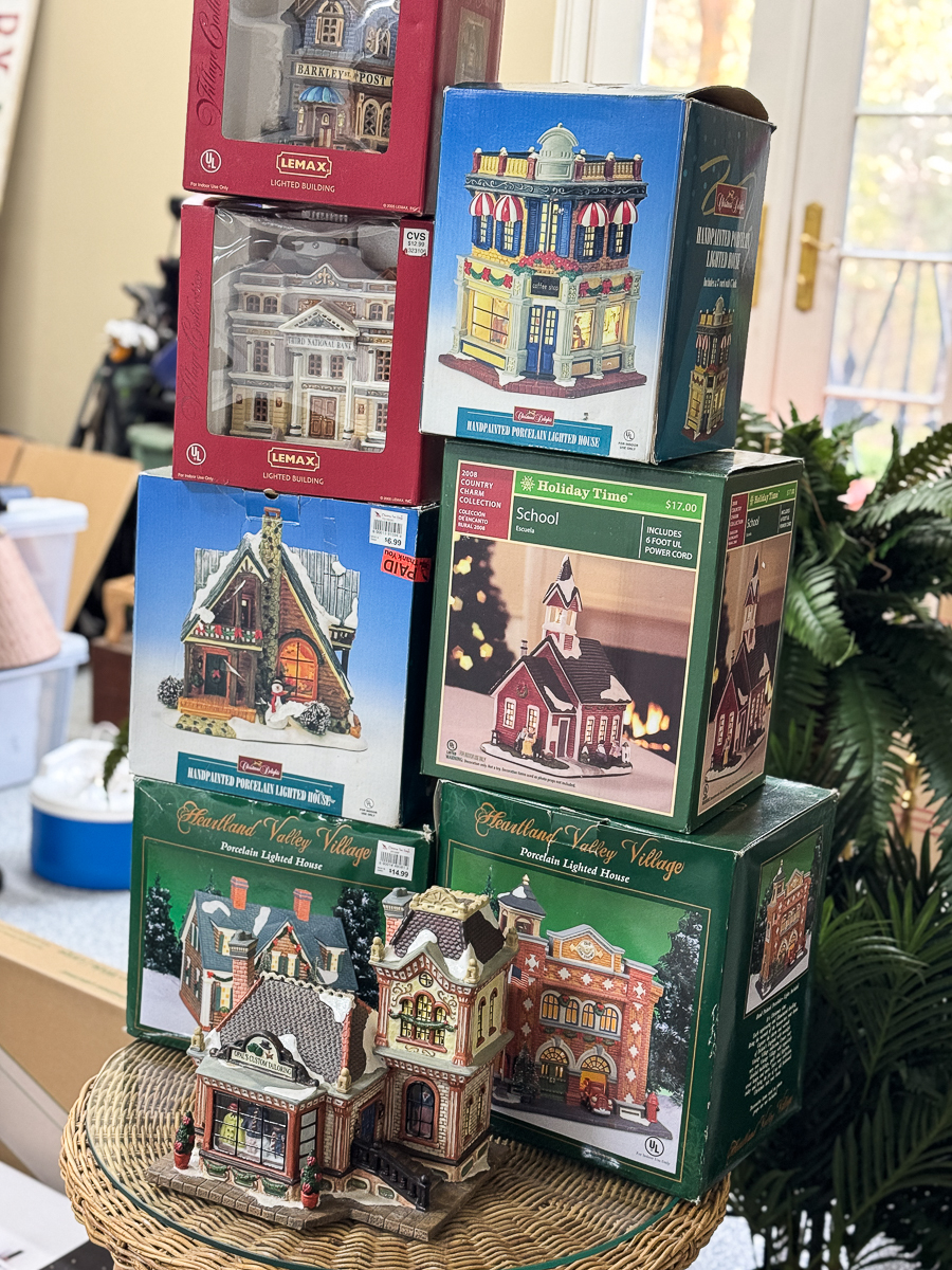 boxes of christmas houses