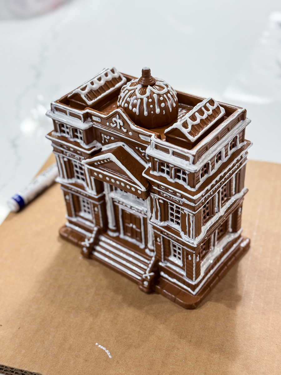 painting gingerbread houses